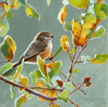 Animal Painting - bushtit birds